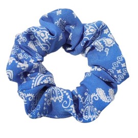 Scrunchie Blue Paisley Scarf Hair Band Elastic Ponytail Tie Soft Colourful Funny Cute Girl Women Dress Up