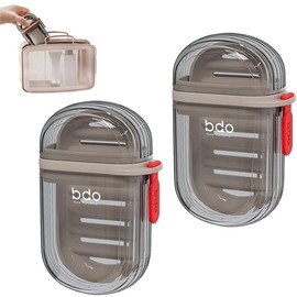 Kudriod 2Pack Leakproof Travel Soap Case with Lid, Portable Bar Soap Holder for Traveling, Gym, School, Camping, Vacation, Outdoor - Transparent Black Soap Container for Bathroom & Shower