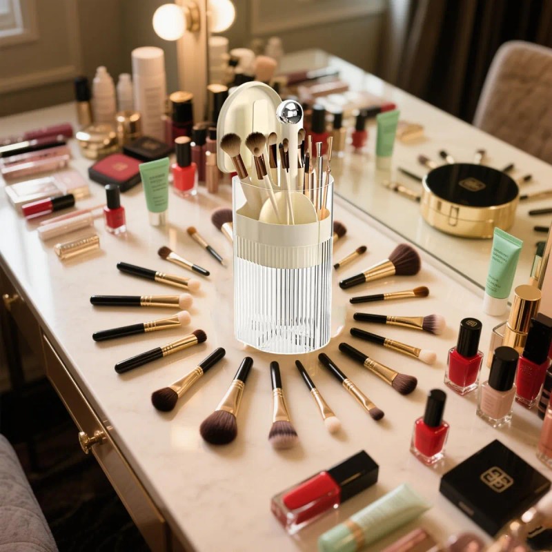 Porta Brochas De Maquillaje Acrílico: Caja De Y