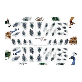 Sha-Nail Pro ネイルシール ピーコックフェザー ブルー アート材