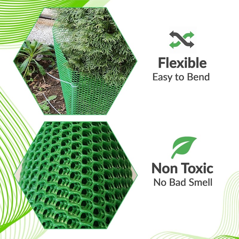 Upgraded Chicken Wire Fence Mesh - 40CM x 500CM Black/Green/White