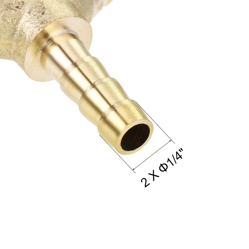 uxcell Reducing Barb Hose Fitting Y Shape Pipe Connector Brass
