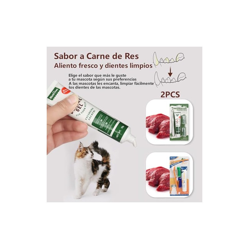 2 Juegos Cepillo Dientes de Perros y Kit Cepillado de
