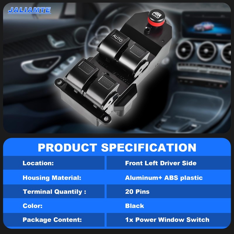 JALIAMTE Master Power Window Switch Front Driver Side Compatible with