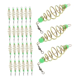 Mipcase 60pcs Glow in The Dark Carp Fishing Feeder Cage Olive Spring Bait Holder Carp Bait Holder Luminous Olive Shape Spring Fishing Feeder Rigs