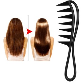 Peine de dientes anchos, 2Pcs Salon Wide Teeth Shark Comb Peine profesional de plástico de tiburón Peine De PeluqueríA De Pelo Rizado Masaje para La Herramienta De Peinado