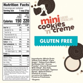 Cascadian Farm Organic Mini Cookies 'n' Crème, Gluten Free Cereal, Made with Whole Grain, Non-GMO, 10.7 oz