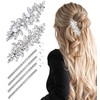 6 Pcs Rhinestone Hair Clip, Rhinestone Barrettes for Women, Elegant