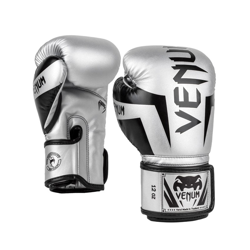 Venum Elite Boxing Gloves - Silver/Black