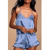 CHYRII Women's Sexy Ruffled Racerback Pajamas Sets Satin Silk Cami