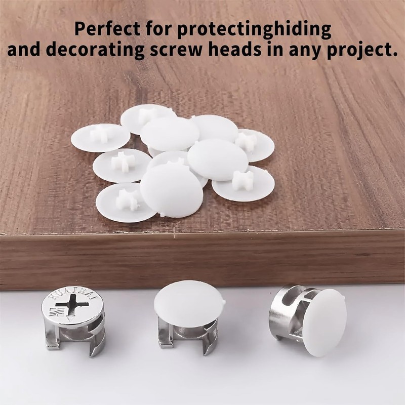 TA-VIGOR 40Pcs Screw Cap Covers, 17 x 4mm Plastic Screw