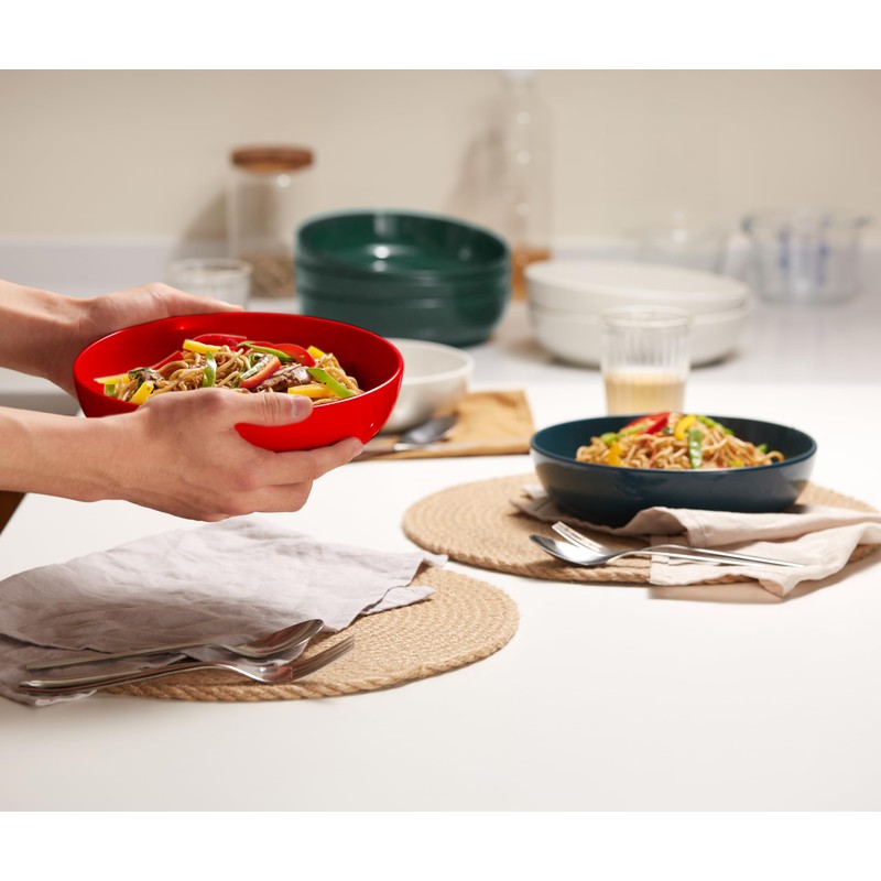 KooK Pasta Bowl, Salad Bowls, Soup, Serving Bowls, Ceramic, Large