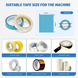 Frifreego Automatic Tape Dispenser Rotary Disc Tape Cutting Machine, 13-60mm Cutting Length, 3-25 mm Tape Width, Office School Supply for Cutting Scotch Tape Double-Sided Tape High Temperature Tape