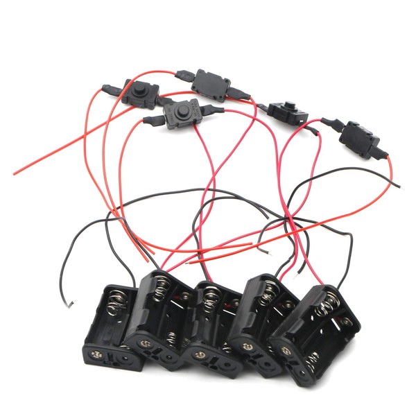 Newzoll 23A 24V/2x12V Battery Holder Plastic Box with On/Off Switch,
