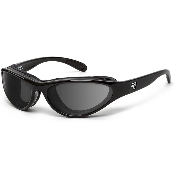 7eye by Panoptx Viento | Wind Blocking Sunglasses - Glossy Black, Photochromic Clear to Gray Lenses