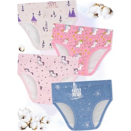 BliBliTaTa Girls' Underwear,Soft Cotton Tagless Panties for Toddlers' & Little Kids Comfort,Breathable Briefs in Sizes 18-24 Months,2T,3T,4T,5T,6T,7,8,10,12 Years Old,8-Pack Rainbow-4T