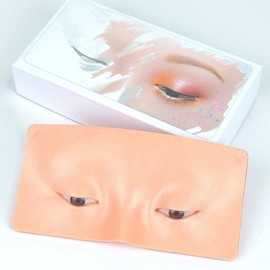 Tablero de Ejercicios de Ojos Faciales Para Practicar Maquillaje La Ayuda Practicar Maquillaje Maniquí de Maquillaje de Silicona para Ojos (Color piel)