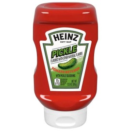 Heinz Tomato Ketchup with Pickle Seasoning, Size 13.5 oz Bottles, 3 Pack