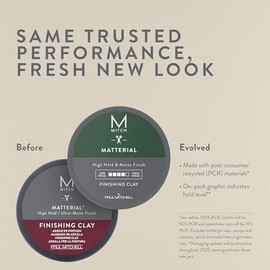 MITCH de Paul Mitchell Matterial Arcilla de Acabado para el Cabello de Hombres, Fijación Alta, Acabado Ultra Mate, Para Todo Tipo de Cabello, 85 g (3 oz.)