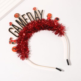 MOLOCH Game Day Headband for Women Fashion Red Ribbon Decorative Hairband Basketball Hair Accessory Sport Headband Gifts