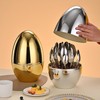 24-Piece Gold & Silver Cutlery Set in Egg-Shaped Case -
