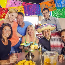 DomeStar Mexican Party Decoration, 18 Feet Plastic Papel Picado Fiesta Banner Cinco de Mayo Garland for Mexican Birthday Party Supplies