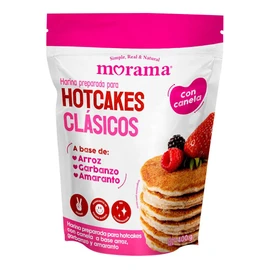 Morama, Harina para Hotcakes clásicos hecha con harina de arroz, amaranto y garbanzo sin conservadores y vegano, 400 gramos