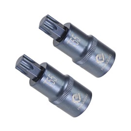 CoCud Torx Bit Socket, T55 Bit 1/2" Drive 2" Length, Star S2 Alloy Steel Cr-V Socket Blue - (Applications: for Fastener Application), 2-Pieces