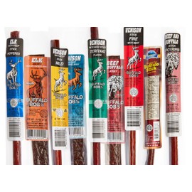 Jerky Dynasty Big Game Mix Jerky Wild Range Variety Pack with Elk, Venison & Buffalo - Unique Farm-Raised Gourmet Jerky Mix, Flavorful Beef Added, Delectable High-Protein Snack (10 Pack)