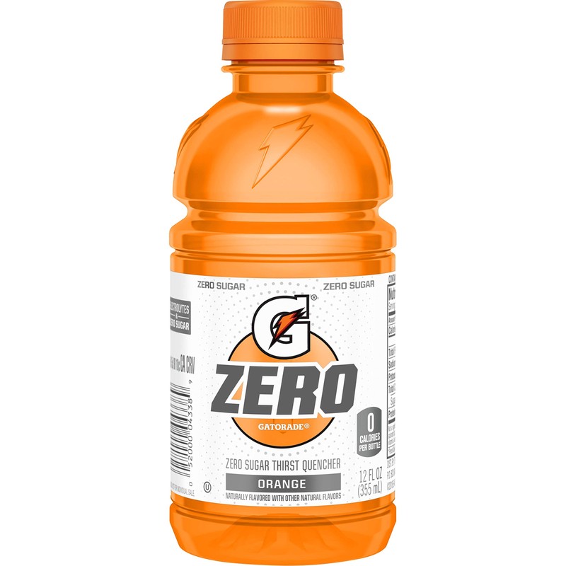 Gatorade Zero Sugar Thirst Quencher Bottles , Orange, 12 Ounce