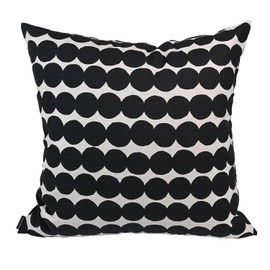 Marimekko Cushion Cover 19.7 x 19.7 inches (50 x 50 cm), Rashy Mat, Black, 73644, 073644, 890, Nude Cushion Sold Separately, Scandinavian Design