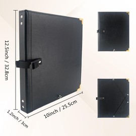 GraduatePro Elastic Music Sheet Holder 9.5" x 12" PU Leather Choir Music Folder with Hand Strap for Piano Particle and Stage Performance