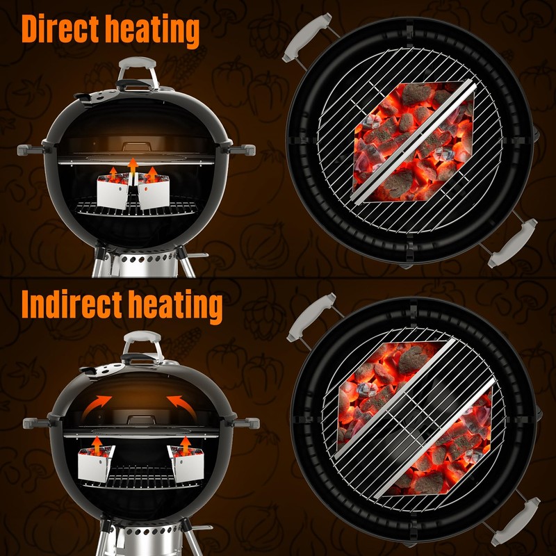 only fire 2Pcs Charcoal Basket Charcoal Briquet Holder BBQ Grilling