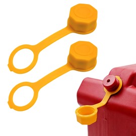 2 PCS Gas Can Vent Caps, Car Gas Tank Rear Vent Screw Covers with Tether Leash, Universal Leakproof Screw Cap Replacement Suitable for Most Diesel and Kerosene Jugs (Yellow)