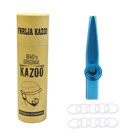 BALUKEYS Kazoo Musikinstrument,Metall-Aluminium Kazoo Strumenti Musicali mit 10 Kazoo Flötenmembranen und einer schönen Box,Hochwertiges Musikinstrument für Spaß und Kreativität(Blau)
