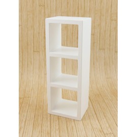 Melody Jane Dolls house 3 Cube Display Unit Modern White Shelves Bookcase 1:12