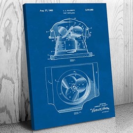 Patent Earth Roof Ventilator Canvas Print, Hvac Decor, Roofer Gifts, Industrial Art, Workshop Decor, Contractor Gifts, Foreman Gift Blueprint (11 inch x 17 inch)