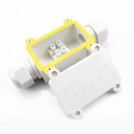 1 Piece IP68 Waterproof Junction Box, 2 Way Electric Outdoor Junction Box, Wire Range 4-9mm and 9-15mm (White)