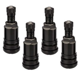 Pack of 4 Black Metal Valves, Universal Valves Tyre Car Metal, 11.3 mm Valve Holes, High-Quality Car Aluminium Valves, Robust, Durable and Versatile Compatible