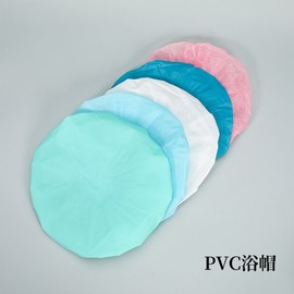 Double Layer Women's Waterproof Shower Cap, Adult Hair Cover for Home Use PVC White 100ea