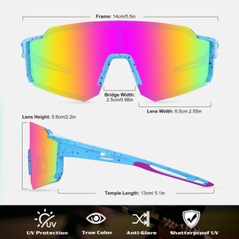 3 Pack Polarized Sports Sunglasses for Men Women Youth Baseball Fishing Running Cycling Golf Trekking TAC Glasses