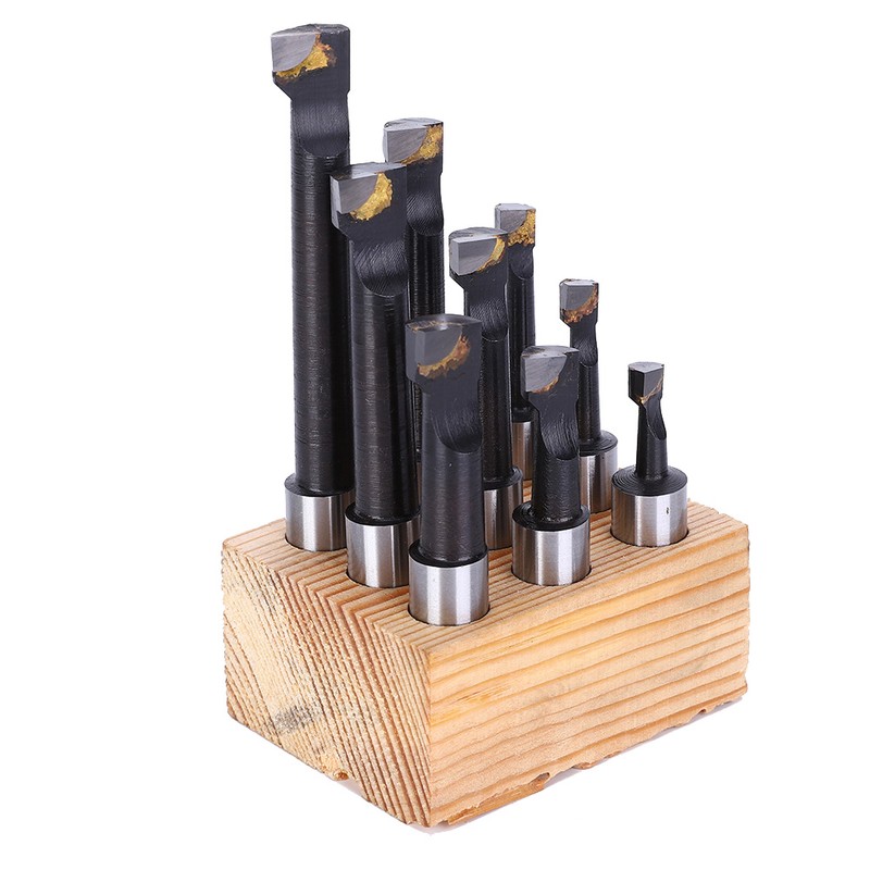 9Pcs Boring Bar Set 1/2" F1 Type High Speed Steel