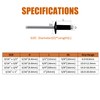 ISPINNER 50pcs 3/16" x 1/2" Large Flange Aluminum Blind Rivets,