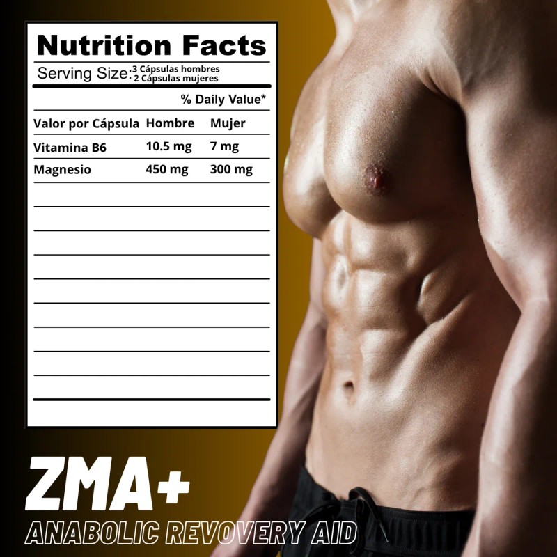 Zma Zinc Magnesio Vitamina B6 Metforce 90 Cápsulas