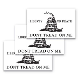 3x5 White Liberty or Death Dont Tread on Me Sticker 3-Pack Made with Durable Waterproof Materials White Liberty or Death Bumper Sticker White Don't Tread on Me Bumper Sticker