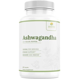 Ashwagandha 650mg w/Black Pepper Extract, Stress & Coritsol Support, Immune Support Supplement, 60 ct