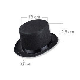 Schramm® Top Hat with Satin Ribbon Black for Adults Chapeau Top Hat