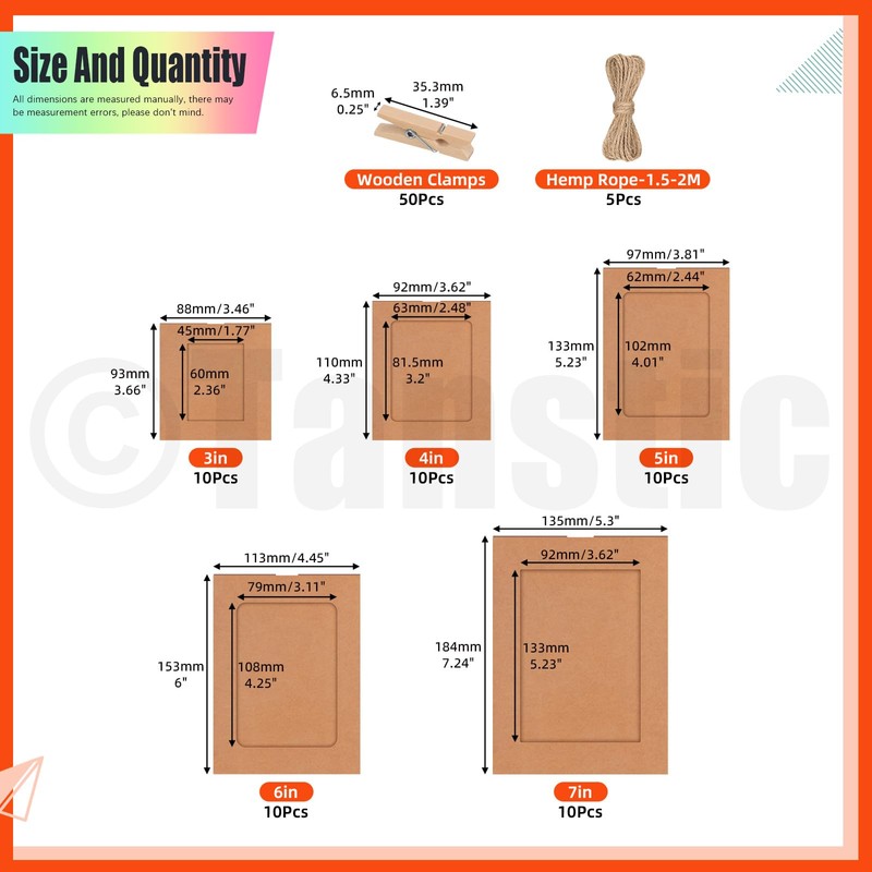 Tanstic Paper Picture Frames Paper Photo Frame Photo Hanging Display
