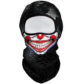 Eikuni Balaclava Face Mask for Men Women Lightweight for Cycling Ski Hunting Fishing (Clown White Face Smile)