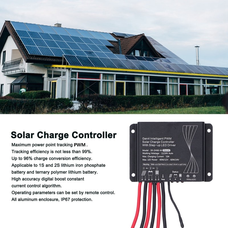 Solar Charge Controller 12V 24V PWM Battery Charging Regulator with
